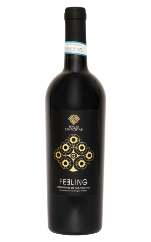 Bottiglia fronte Feeling Primitivo di Manduria DOP 2022 Tenuta Santo Stasi