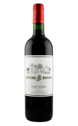 Bottiglia di Pessac-Léognan Château Bardins Rouge 2020, vino rosso biologico di Bordeaux