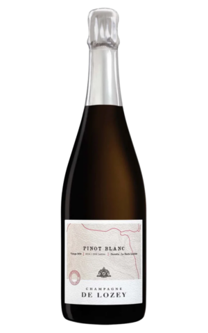 Bottiglia di Champagne Pinot Blanc della cantina De Lozey, Côte des Bar