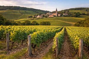 Vigneti del climat Les Saumonts a Mercurey nella Côte Chalonnaise