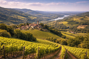 Vigneti dell’Oltrepò Pavese tra colline appenniniche e vallate, territorio vitivinicolo della Lombardia
