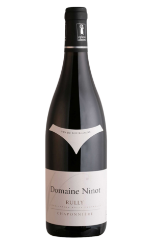 Bottiglia di Rully Chaponniere Rouge Pinot Noir 2022 del Domaine Ninot, vino rosso di Rully AOC dalla Côte Chalonnaise