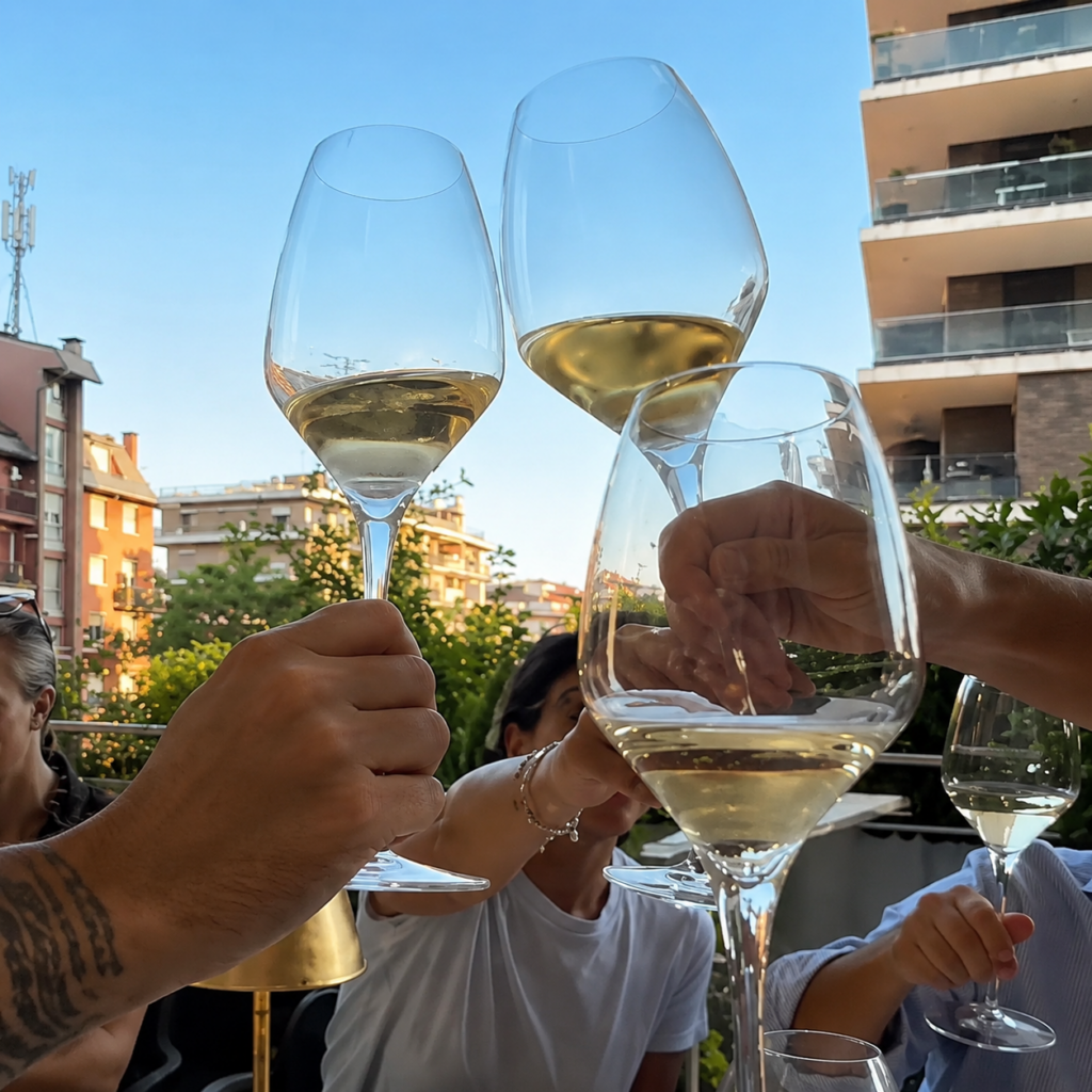 Brindisi durante Private Pairings – Le Baite × Sa Pizzedda