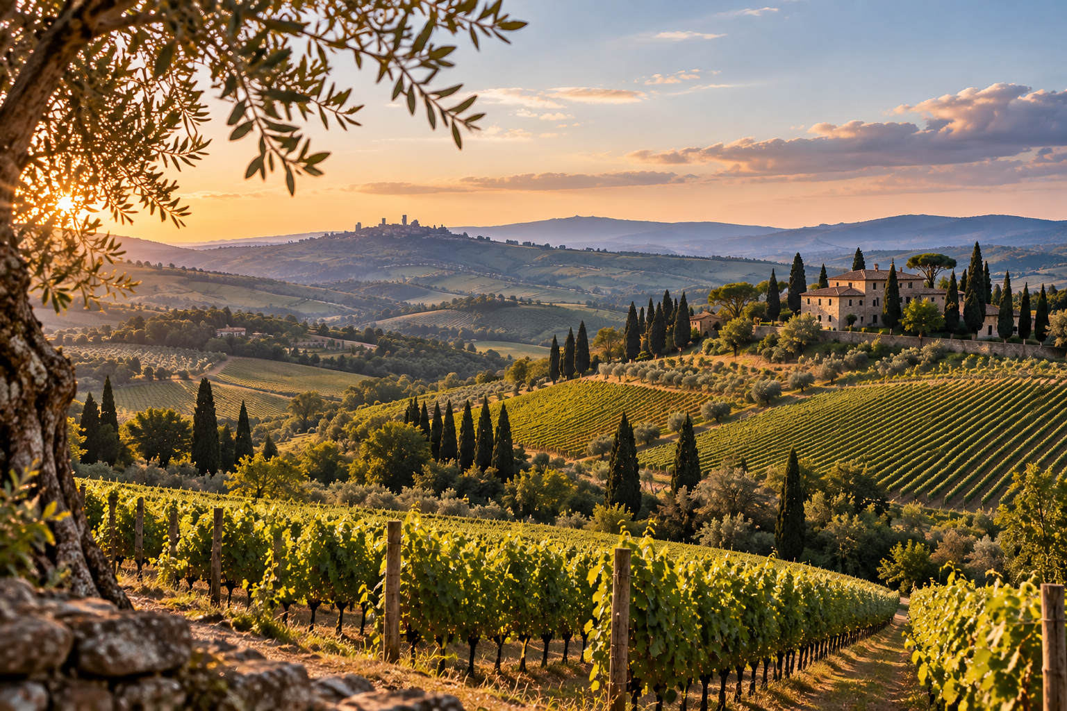 Vigneti e colline del Chianti Classico in Toscana
